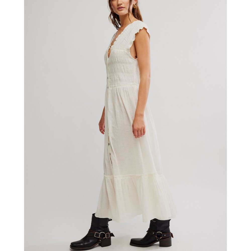 🎉LAST CHANCE🎉 FREE PEOPLE Desert Dazed Midi Dress / Clean Ivory - Picture 2 of 7